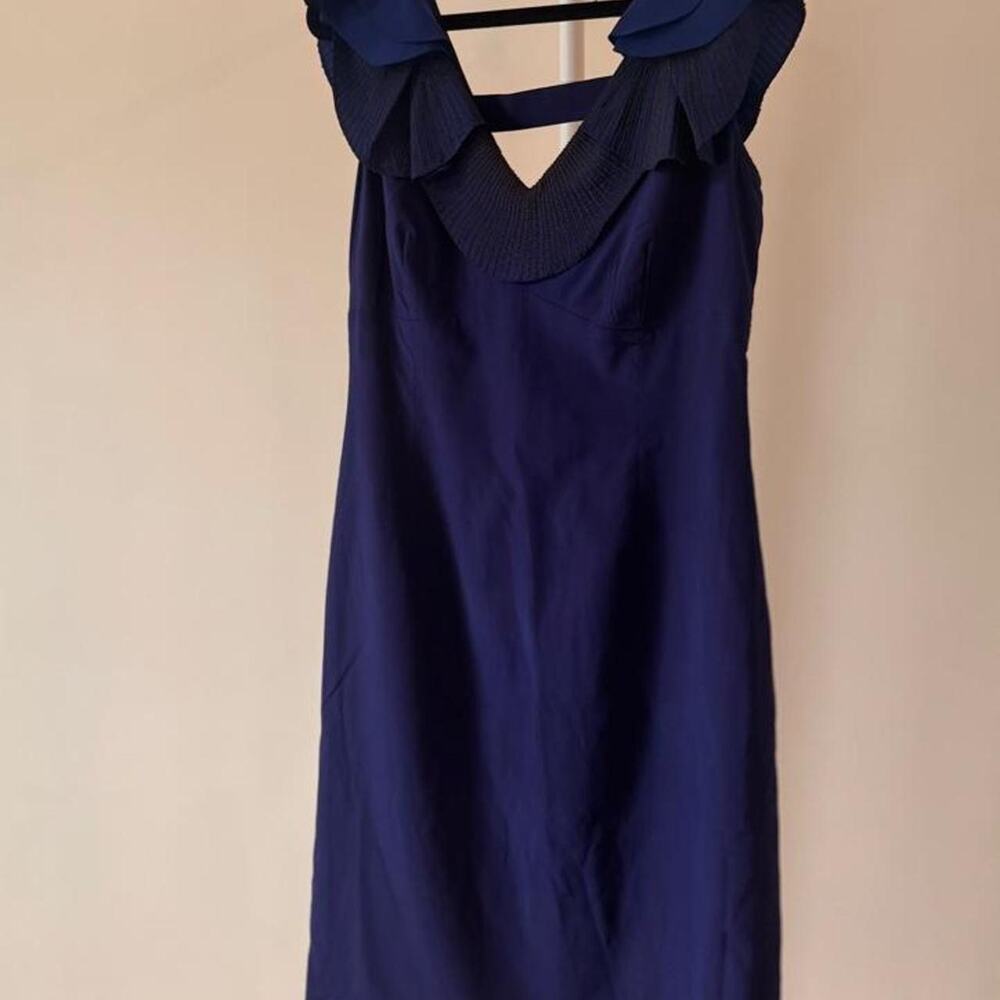 Karen millen cobalt blue ruffle